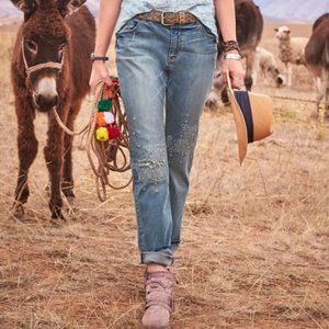 Sundance Magnolia Cross Stitch Denim Jeans 27